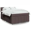 Image de vidaXL Sommier à lattes de lit avec matelas Marron foncé 140x200 cm