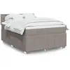 Image de vidaXL Sommier à lattes de lit avec matelas Taupe 140x200 cm Tissu