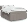 Image de vidaXL Sommier Ã  lattes de lit avec matelas Taupe 140x200 cm Tissu