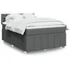 Image de vidaXL Sommier à lattes de lit avec matelas Gris foncé 160x200cm Tissu