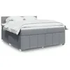 Image de vidaXL Sommier à lattes de lit avec matelas Gris clair 180x200cm Tissu