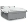 Image de vidaXL Sommier à lattes de lit avec matelas Gris clair 180x200cm Tissu