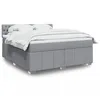 Image de vidaXL Sommier Ã  lattes de lit avec matelas Gris clair 180x200cm Tissu