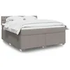 Image de vidaXL Sommier à lattes de lit avec matelas Taupe 180x200 cm Tissu