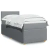 Image de vidaXL Sommier Ã  lattes de lit avec matelas gris clair 80x200 cm tissu