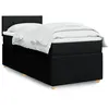 Image de vidaXL Sommier à lattes de lit et matelas Noir 80x200 cm Tissu