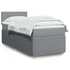Image de vidaXL Sommier à lattes de lit et matelas Gris clair 90x190 cm Tissu
