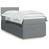 Image de vidaXL Sommier à lattes de lit et matelas Gris clair 90x190 cm Tissu