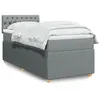 Image de vidaXL Sommier à lattes de lit et matelas Gris clair 90x190 cm Tissu