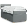 Image de vidaXL Sommier Ã  lattes de lit et matelas Gris clair 90x190 cm Tissu
