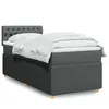 Image de vidaXL Sommier Ã  lattes de lit et matelas Gris foncÃ© 90x190 cm Tissu