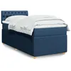 Image de vidaXL Sommier à lattes de lit avec matelas Bleu 90x190 cm Tissu