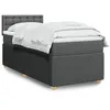 Image de vidaXL Sommier à lattes de lit et matelas Gris foncé 90x190 cm Tissu