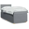 Image de vidaXL Sommier Ã  lattes de lit avec matelas Gris clair 90x200 cm Tissu