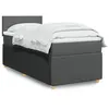 Image de vidaXL Sommier à lattes de lit avec matelas Gris foncé 90x200 cm Tissu