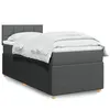 Image de vidaXL Sommier à lattes de lit avec matelas Gris foncé 90x200 cm Tissu