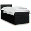 Image de vidaXL Sommier à lattes de lit avec matelas Noir 90x200 cm Tissu