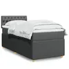 Image de vidaXL Sommier à lattes de lit avec matelas Gris foncé 90x200 cm Tissu