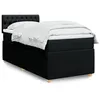 Image de vidaXL Sommier à lattes de lit avec matelas Noir 90x200 cm Tissu