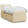 Image de vidaXL Sommier à lattes de lit avec matelas Crème 90x200 cm Tissu