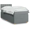 Image de vidaXL Sommier à lattes de lit avec matelas Gris clair 90x200 cm Tissu