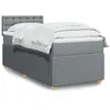 Image de vidaXL Sommier Ã  lattes de lit avec matelas Gris clair 90x200 cm Tissu