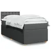 Image de vidaXL Sommier à lattes de lit avec matelas Gris foncé 90x200 cm Tissu