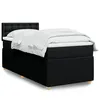 Image de vidaXL Sommier à lattes de lit avec matelas Noir 90x200 cm Tissu