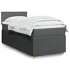 Image de vidaXL Sommier à lattes de lit avec matelas Gris foncé 100x200cm Tissu