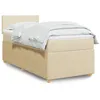 Image de vidaXL Sommier à lattes de lit avec matelas Crème 100x200 cm Tissu