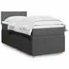 Image de vidaXL Sommier à lattes de lit avec matelas Gris foncé 100x200cm Tissu