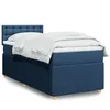 Image de vidaXL Sommier à lattes de lit avec matelas Bleu 100x200 cm Tissu