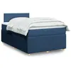 Image de vidaXL Sommier à lattes de lit avec matelas Bleu 120x200 cm Tissu