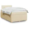 Image de vidaXL Sommier à lattes de lit avec matelas Crème 120x200 cm Tissu