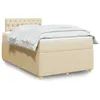 Image de vidaXL Sommier à lattes de lit avec matelas Crème 120x200 cm Tissu