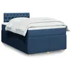 Image de vidaXL Sommier à lattes de lit avec matelas Bleu 120x200 cm Tissu