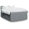 Image de vidaXL Sommier à lattes de lit avec matelas Gris clair 140x190cm Tissu