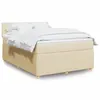 Image de vidaXL Sommier à lattes de lit avec matelas Crème 140x190 cm Tissu