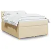 Image de vidaXL Sommier à lattes de lit avec matelas Crème 140x190 cm Tissu