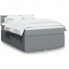 Image de vidaXL vidaXL Sommier à lattes de lit avec matelas Gris clair 140x190cm Tissu