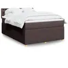 Image de vidaXL Sommier à lattes de lit avec matelas Marron foncé 140x190 cm