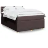 Image de vidaXL Sommier Ã  lattes de lit avec matelas Marron foncÃ© 140x190 cm