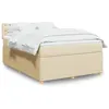 Image de vidaXL Sommier à lattes de lit avec matelas Crème 140x190 cm Tissu