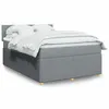 Image de vidaXL Sommier à lattes de lit avec matelas Gris clair 140x200cm Tissu