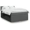 Image de vidaXL Sommier à lattes de lit avec matelas Gris foncé 140x200cm Tissu