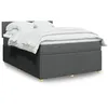 Image de vidaXL Sommier Ã  lattes de lit avec matelas Gris foncÃ© 140x200cm Tissu