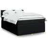 Image de vidaXL Sommier à lattes de lit avec matelas Noir 140x200 cm Tissu