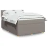 Image de vidaXL Sommier à lattes de lit avec matelas Taupe 140x200 cm Tissu
