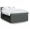Image de vidaXL Sommier à lattes de lit avec matelas Gris foncé 140x200cm Tissu
