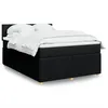 Image de vidaXL Sommier à lattes de lit avec matelas Noir 140x200 cm Tissu